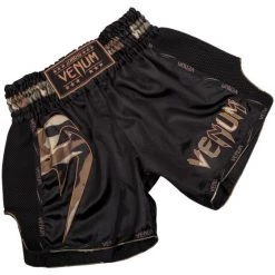 VENUM GIANT MUAY THAI SHORTS - BLACK/FOREST CAMO FIGHT/TRAINING SHORTS