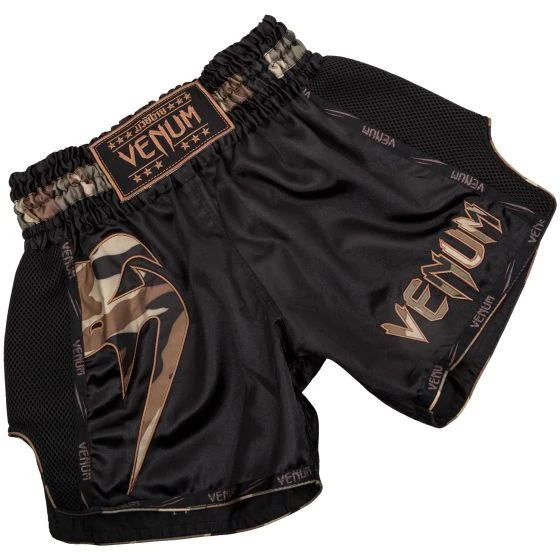 VENUM GIANT MUAY THAI SHORTS - BLACK/FOREST CAMO FIGHT/TRAINING SHORTS 4 VENUM GIANT MUAY THAI SHORTS - BLACK/FOREST CAMO FIGHT/TRAINING SHORTS