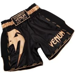 VENUM GIANT MUAY THAI SHORTS - BLACK/GOLD FIGHT/TRAINING SHORTS