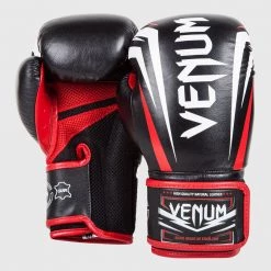CITY FIGHT SHOP VENUM BOXING GLOVES VENUM SHARP BOXING GLOVES - NAPPA LEATHER - Black/Ice/Red