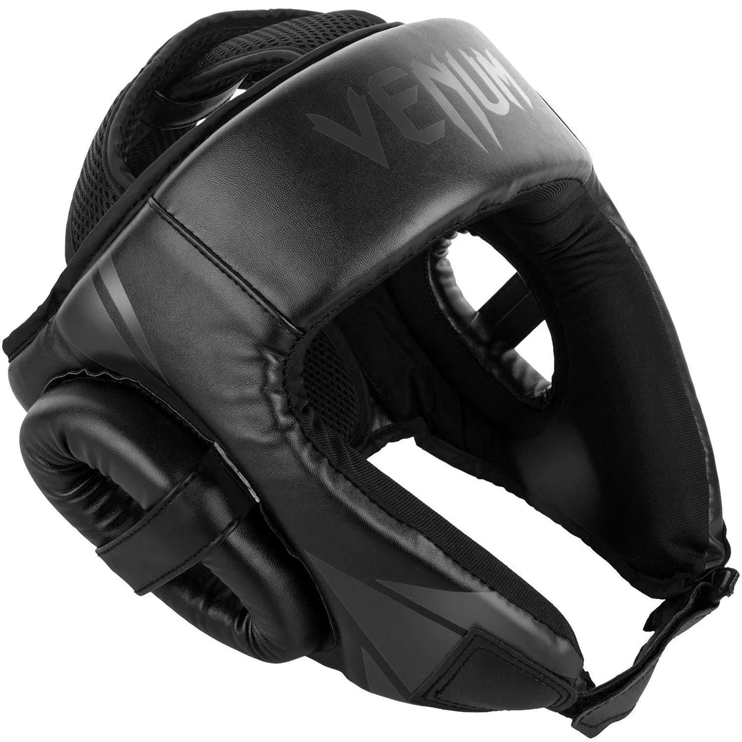 CITY FIGHT SHOP VENUM CHALLENGER OPEN FACE HEADGEAR - BLACK/BLACK 4 CITY FIGHT SHOP VENUM CHALLENGER OPEN FACE HEADGEAR - BLACK/BLACK
