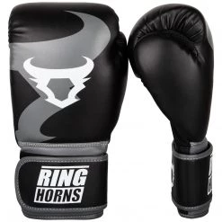 CITY FIGHT SHOP RINGHORNS CHARGER BOXING GLOVES - Black/Grey RINGHORNS BOXING GLOVES