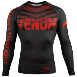 CITY FIGHT SHOP RASHGUARDS & SPATS Venum Signature Rashguard - Long Sleeves - Black/Red