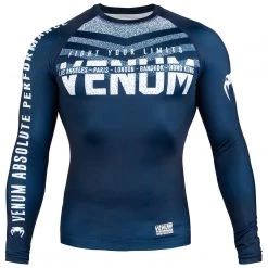 CITY FIGHT SHOP Venum Signature Rashguard - Long Sleeves - Blu/wht RASHGUARDS & SPATS