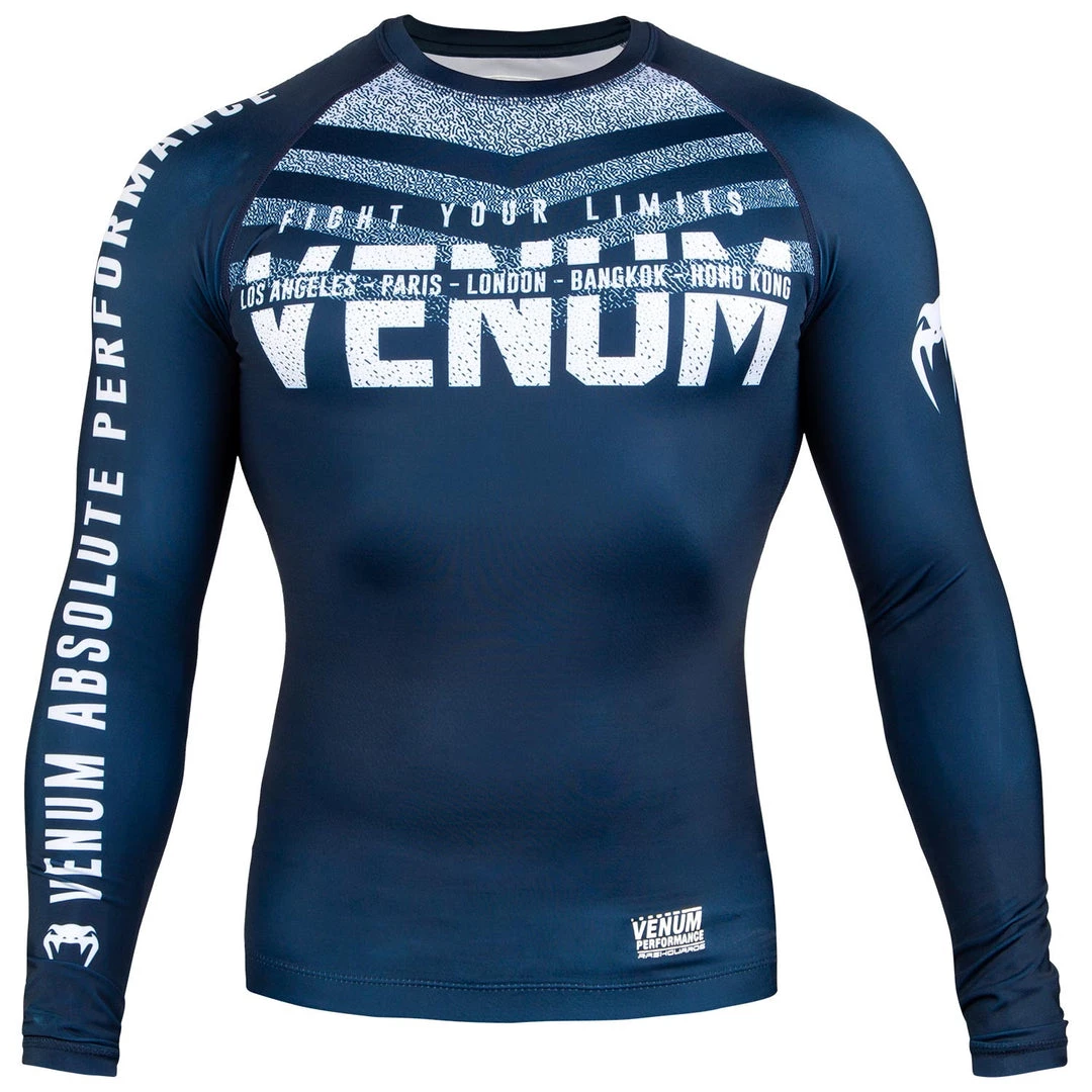 CITY FIGHT SHOP Venum Signature Rashguard - Long Sleeves - Blu/wht RASHGUARDS & SPATS 3 CITY FIGHT SHOP Venum Signature Rashguard - Long Sleeves - Blu/wht RASHGUARDS & SPATS