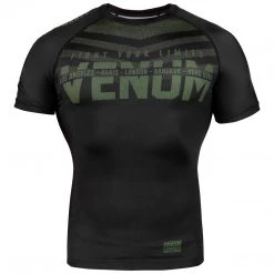 CITY FIGHT SHOP RASHGUARDS & SPATS Venum Signature Rashguard - Short Sleeves - Black/khaki